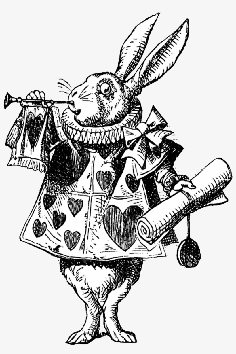 Free Vintage Digital Stamp Alice Rabbit - Alice In Wonderland Rabbit Drawings, transparent png #1123159