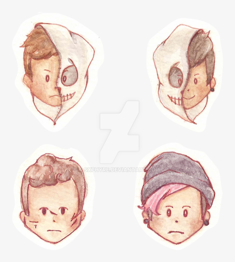 Twenty One Pilots Watercolor Cheebs - Twenty One Pilots Kawaii Png, transparent png #1123879