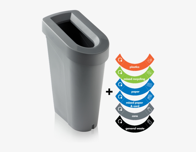 Recycling Bin With Sticker Sheet And Optional Coloured - Green Warehouse Ubin Recycling Waste Bin System - Made, transparent png #1124381