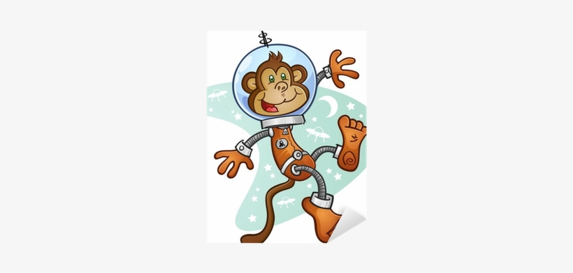 Monkey Astronaut Cartoon Character In A Space Suit - Space Monkey Cartoon -  Free Transparent PNG Download - PNGkey