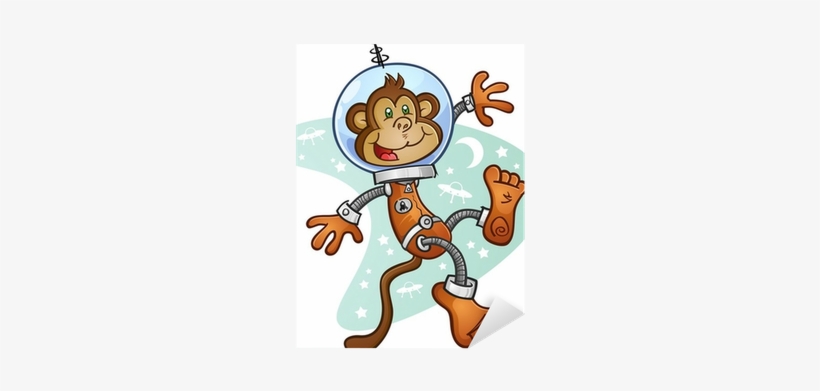 Monkey Astronaut Cartoon Character In A Space Suit - Space Monkey Cartoon, transparent png #1126990