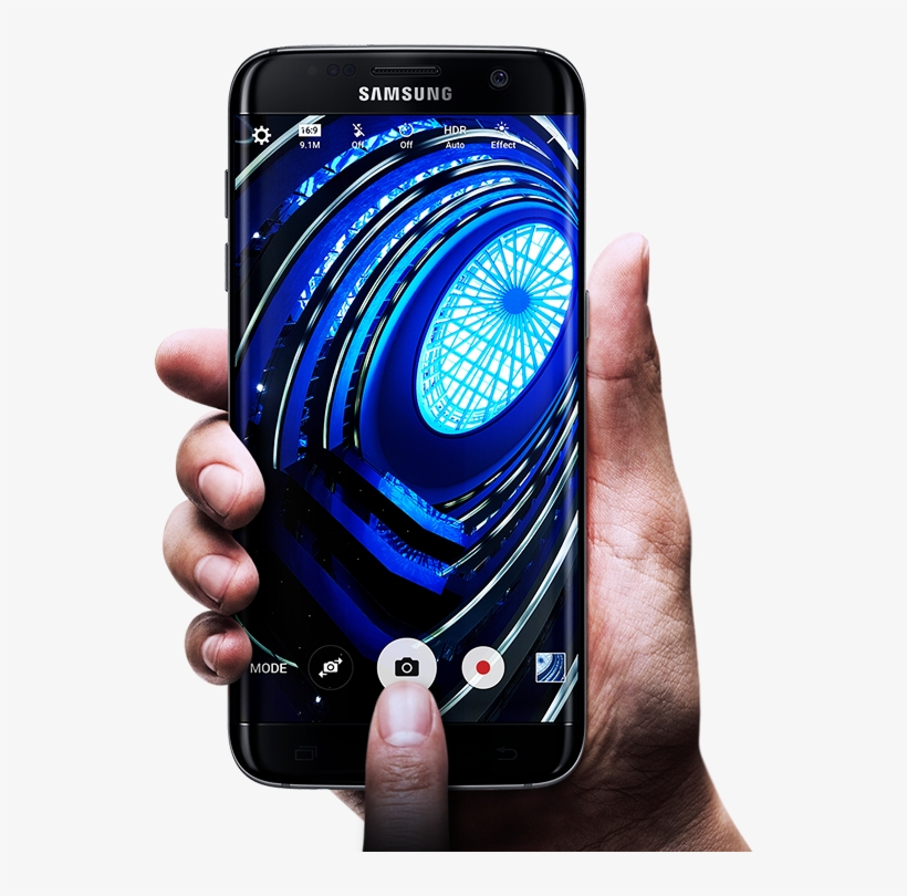 Galaxy S7 Edge Held Horizontally - Samsung Galaxy S7 Edge Camera, transparent png #1127398