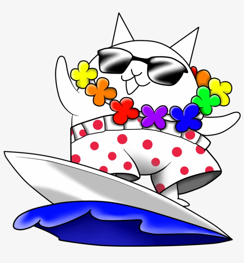 The Battle Cats - Surfer Cat The Battle Cats Game, transparent png #1127438