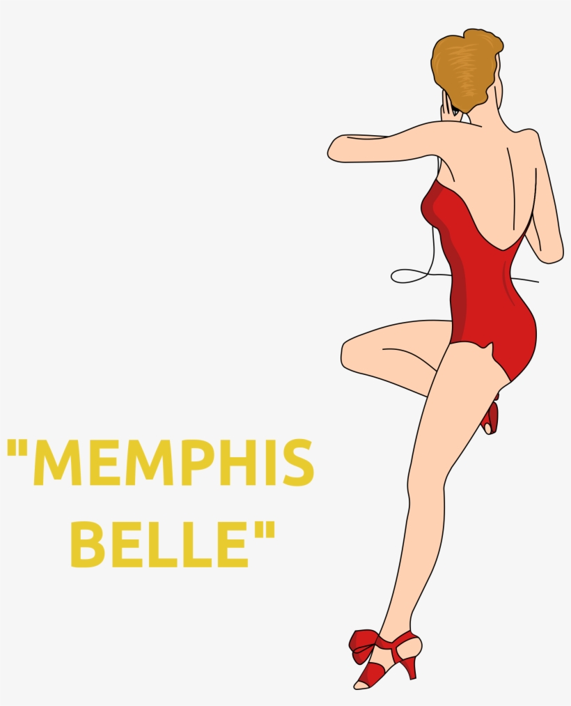 Memphis Belle Pin-up Nose Art - Memphis Belle Nose Art Decal, transparent png #1127783