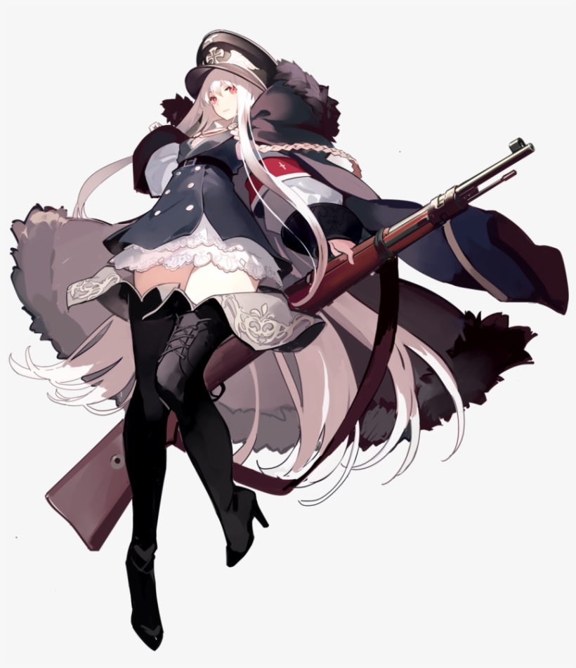 1girl Albino Armband Belt Black Boots Black Legwear - Girls Frontline German Weapons, transparent png #1127829