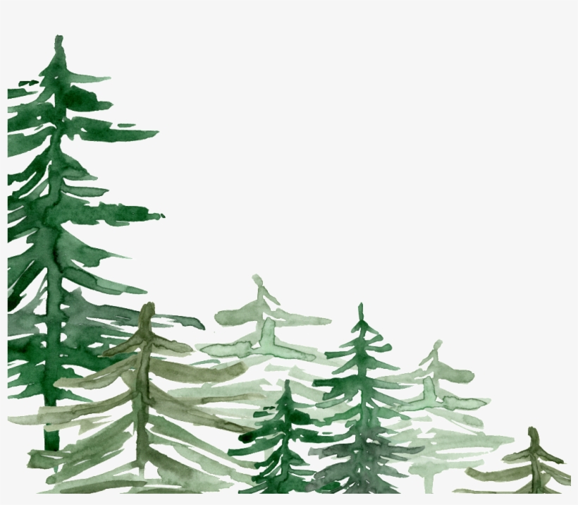 Green Watercolor Hand Painted Forest Transparent - Free Printable Hot Cocoa Bar Sign, transparent png #1128682