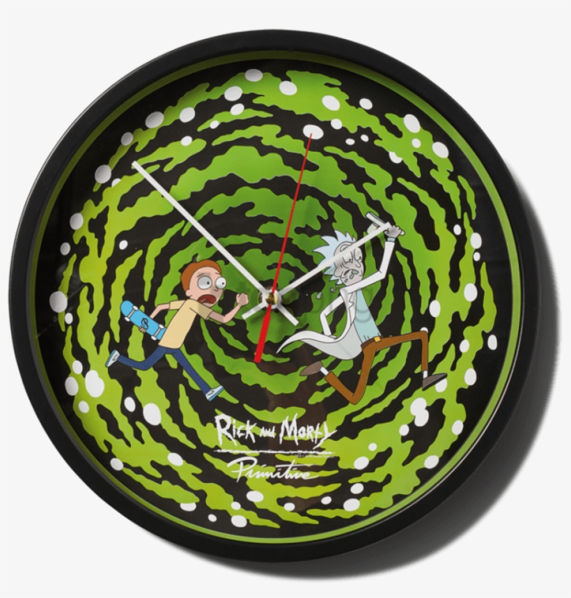 Portal Glow In The Dark Wall Clock - Rick And Morty Primitive, transparent png #1128854