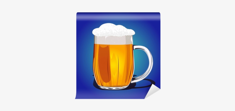 Mug Fresh Beer Vector Illustration Wall Mural • Pixers® - Illustration, transparent png #1129125