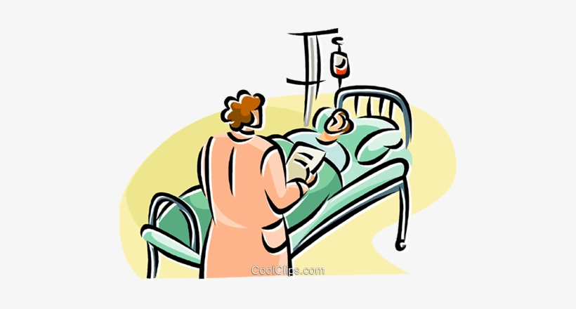 Person Lying In A Hospital Bed Royalty Free Vector - Hospital Bed Clipart Transparent, transparent png #1129318
