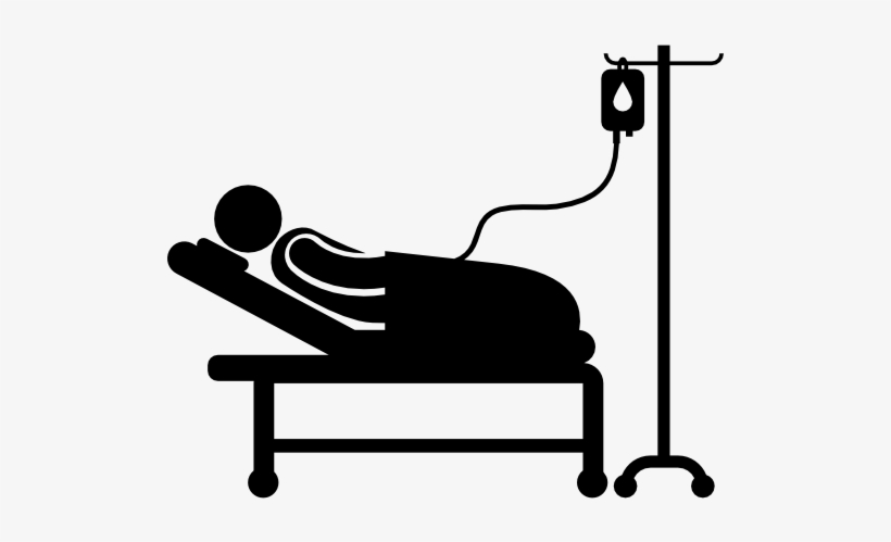 Hospital Bed Clipart Black And White - Hospital Bed Clipart Patient, transparent png #1129322