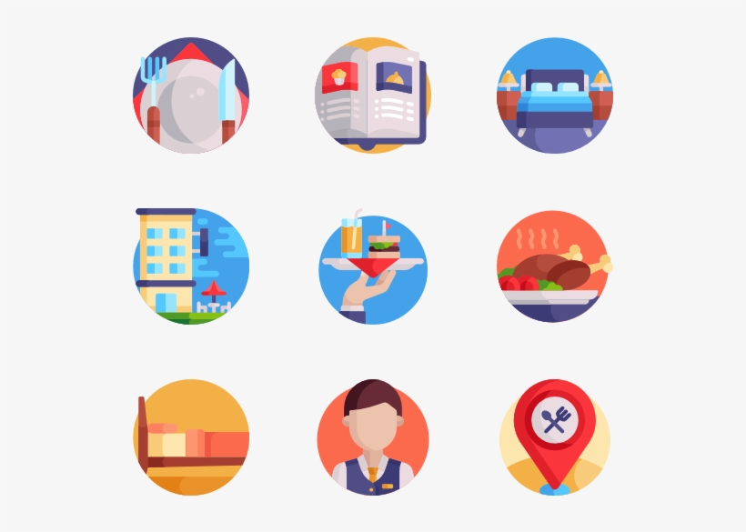 Jpg Freeuse Library Bedroom Vector Orange Blue - Flat Color Icon, transparent png #1129456