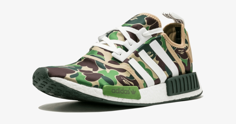 Adidas Nmd R1 Bape "green Bape" - Human Race Per Bape, transparent png #1129915