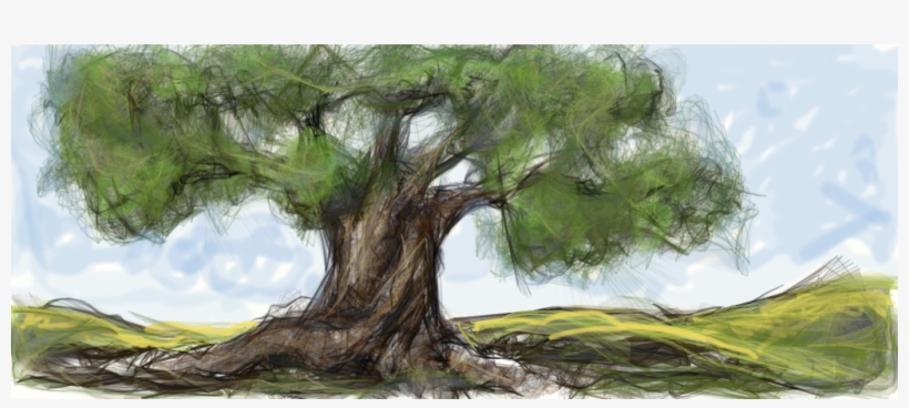 Image Free Download Camo Drawing Ancient Tree - Ancient Olive Tree Painting, transparent png #1129979