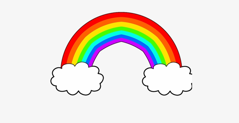 Picture Library Stock Animation Rainbow Transprent - Cartoon Rainbow With  Two Clouds - Free Transparent PNG Download - PNGkey