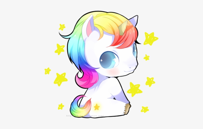 Drawn Rainbow Big Cartoon - Imagenes De Unicornios Bebes Kawaii - Free ...