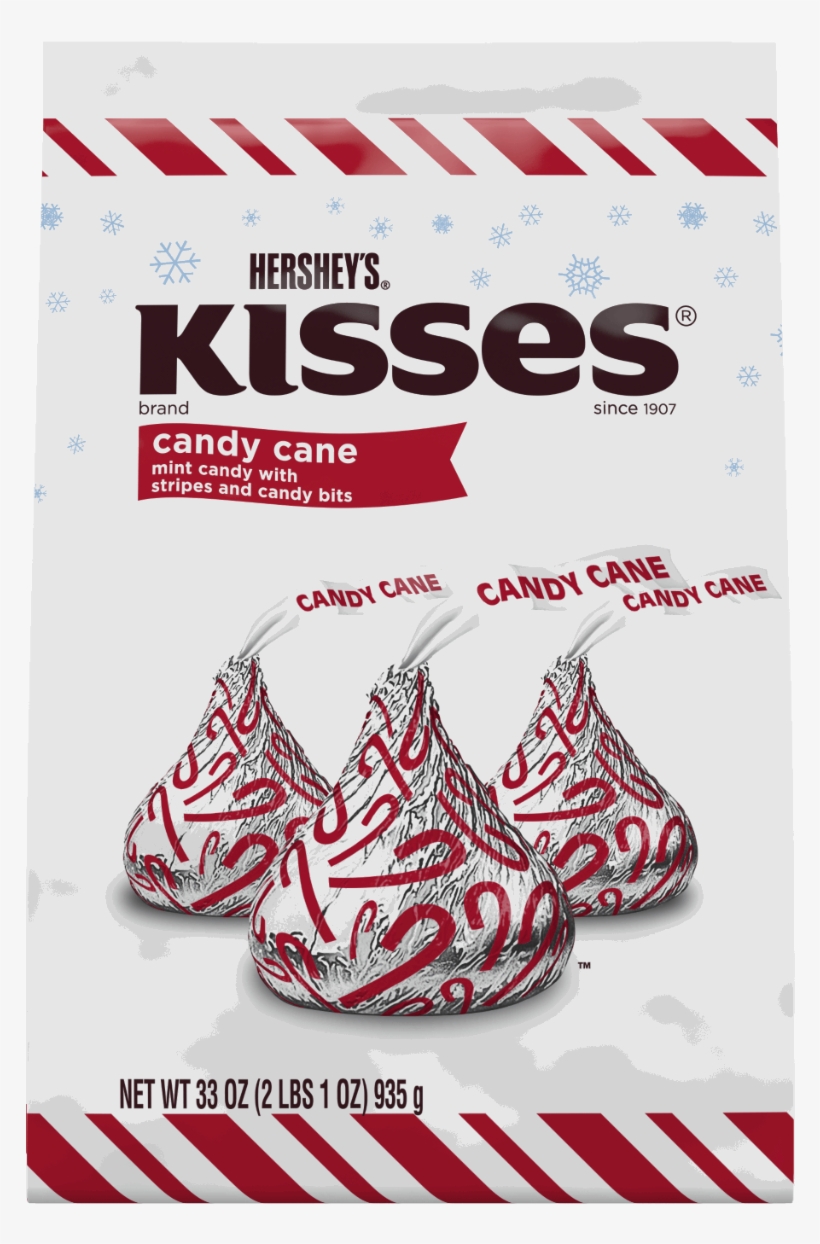 Hersheys Holiday Kisses Candy Cane Mint Candies 178ounce - Hersheys Kisses Candy Cane - 33 Oz, transparent png #1131546