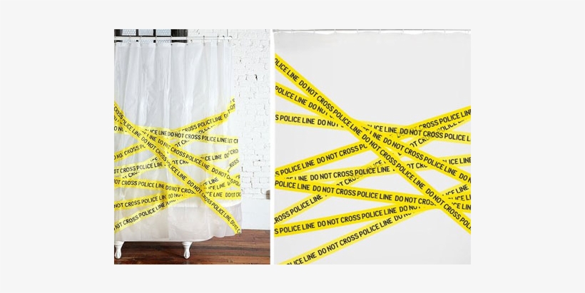 Police Line Shower Curtain - Kikkerland Police Line 72 X 72 Vinyl Shower Curtain, transparent png #1132618