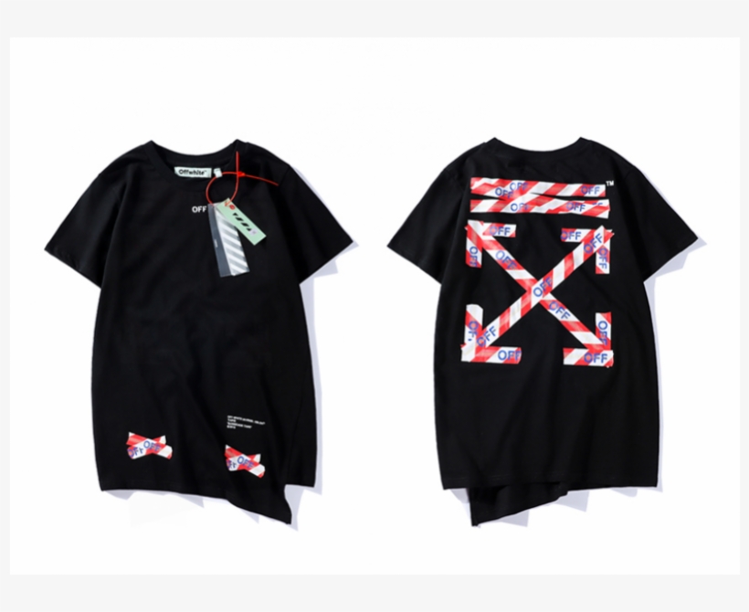 Popular Logo Off White Police Line Irregular T-shirt - Off White Taipei Exclusive, transparent png #1132712