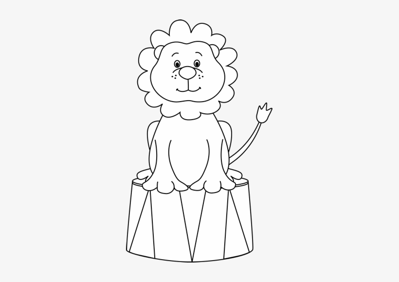 Png Black And White Black And White Clipart Lion - Circus Lion Coloring Page, transparent png #1133670