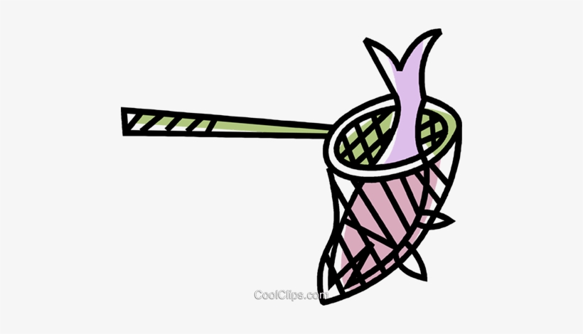 Fishing Net Royalty Free Vector Clip Art Illustration - Fish In A