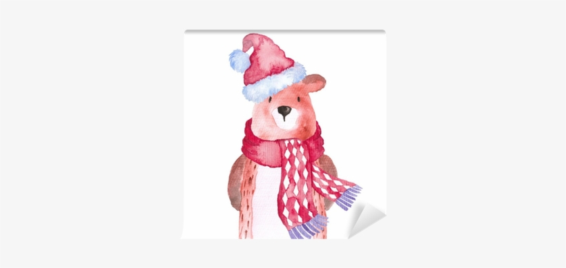 Bear Christmas Animals Winter Watercolor Hand-painted - Christmas Watercolor Animals, transparent png #1134956