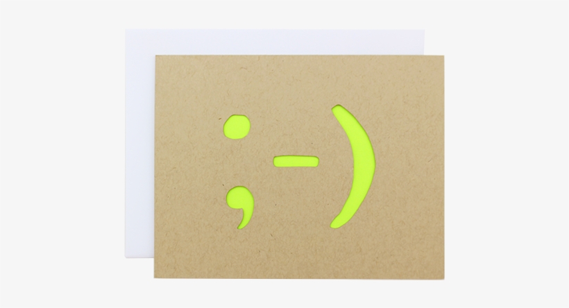 Winky Face Laser Cut Card - Plywood, transparent png #1135361