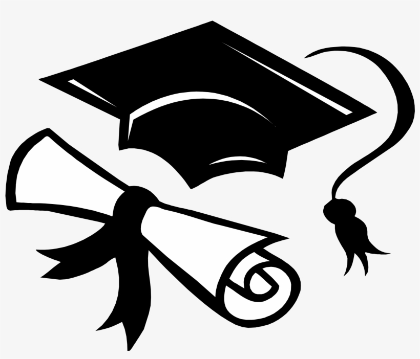 Cap Clipart Gown - Graduation Cap And Diploma Clip Art, transparent png #1135581