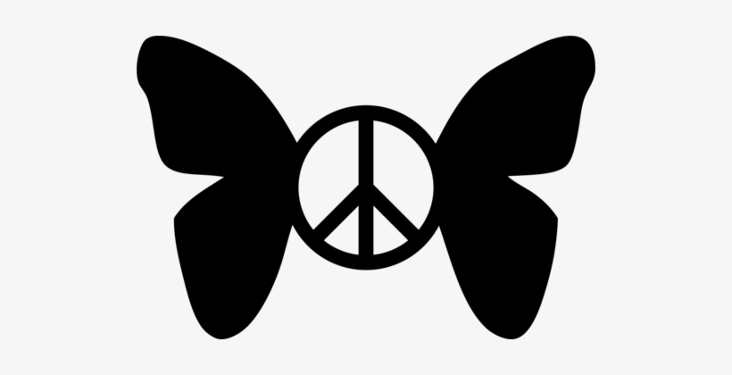 Peace Symbols Doves As Symbols Cross - Butterfly Peace Sign, transparent png #1135677