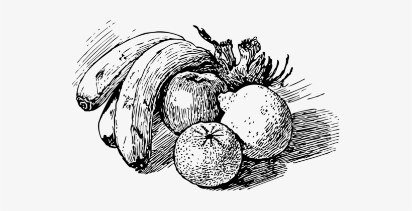 Drawing Fruit Line Art Painting - Black And White Drawings Of Fruits, transparent png #1135698