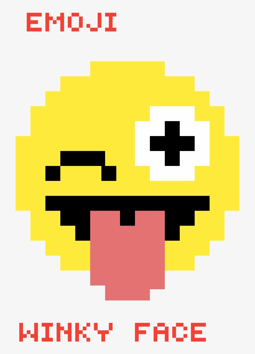 Colors Download Play Replay Settings - Smiley Qui Tire La Langue Pixel Art, transparent png #1135848