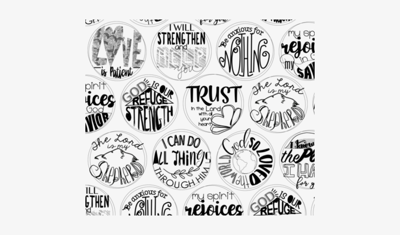 Black And White Bible Verses In Circles Fabric By Fabricdesigns@libbybratt - Spoonflower, Inc., transparent png #1135972
