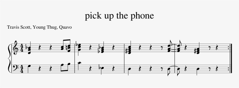 Pick Up The Phone By Travis Scott And Young Thug Ft - Pick Up The Phone Travis Scott Sheet Music, transparent png #1136292