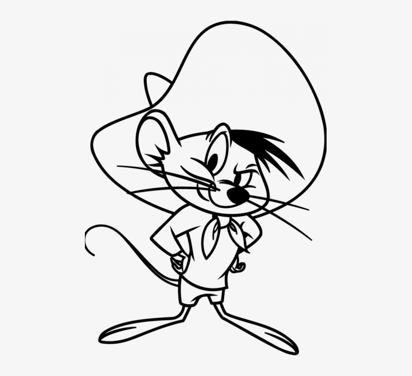 Looney Tones Speedy Gonzales Warning Coloring Pages - Speedy Gonzalez Para Colorear, transparent png #1136822