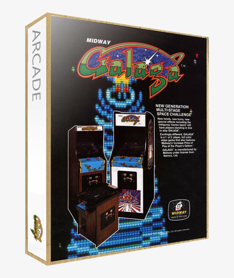 Galaga - Box - 3d - Old Arcade Machine Poster, transparent png #1136943