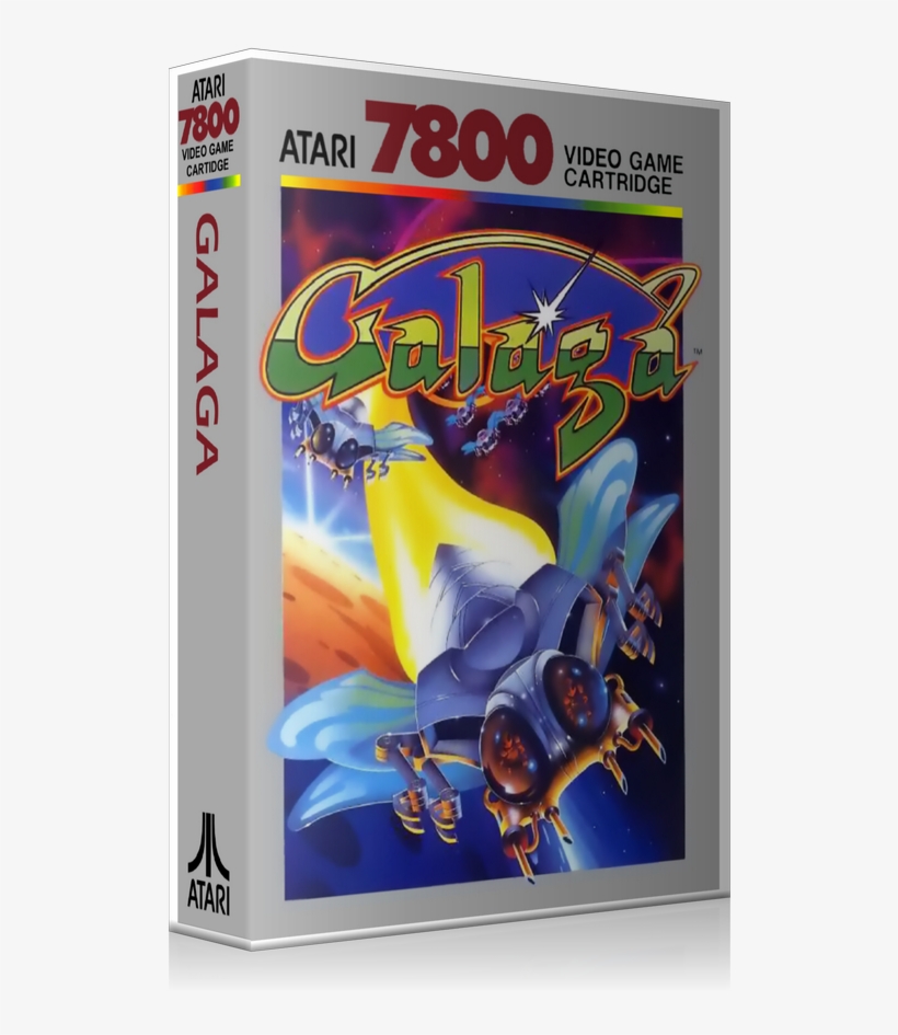 Atari 7800 Galaga Game Cover To Fit A Ugc Style Replacement - Galaga [atari, 7800], transparent png #1136966