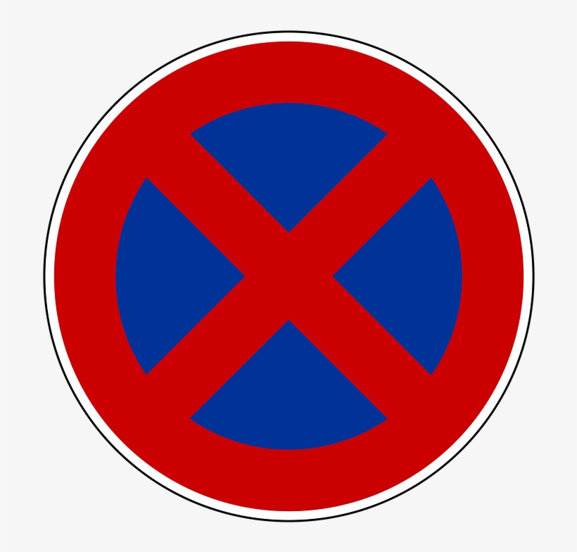 Stop & Parking Prohibited Road Sign Png - Circle, transparent png #1137265