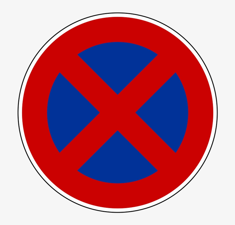 Stop & Parking Prohibited Road Sign Png - Circle, transparent png #1137265