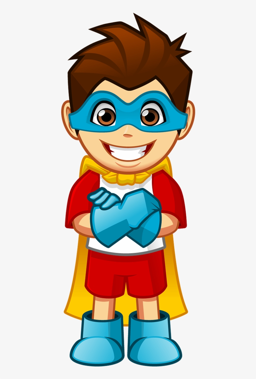 Cartoon Smiling Superhero Boy With Arms Crossed - Super Hero Cartoon Png, transparent png #1137301