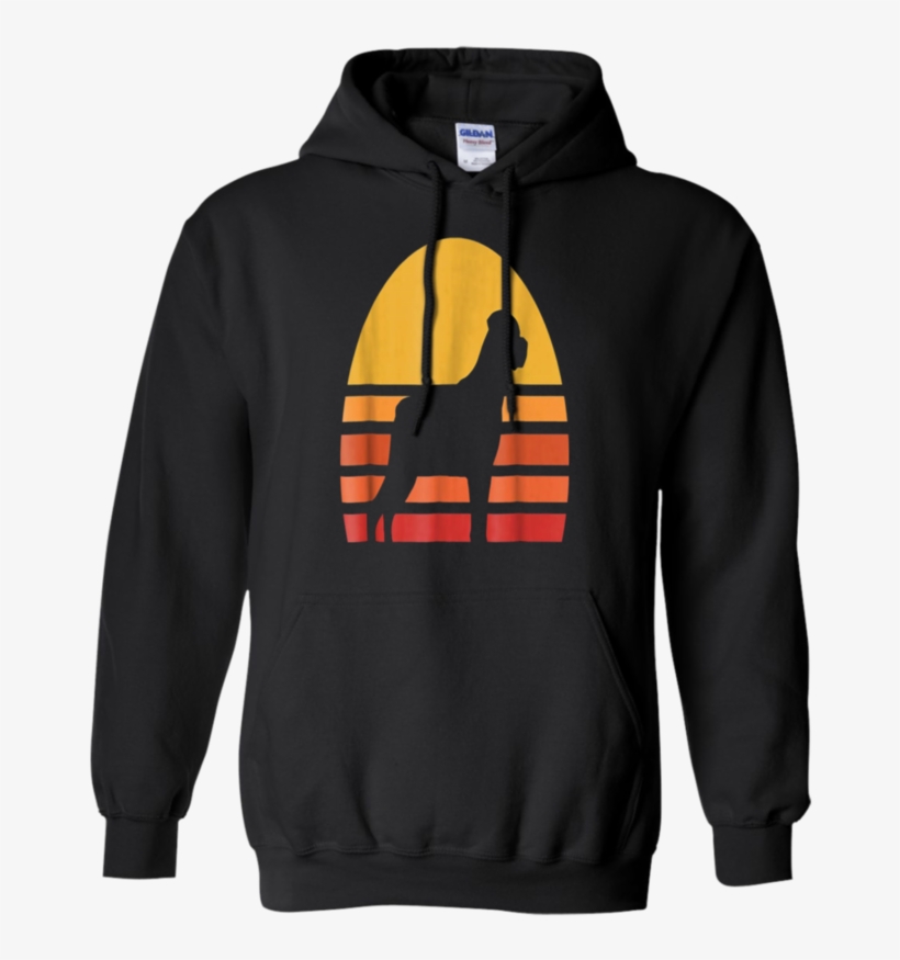 Retro Sun Rottweiler Silhouette T-shirt For Dog Lovers - Queens Are Born In October 19, transparent png #1137904
