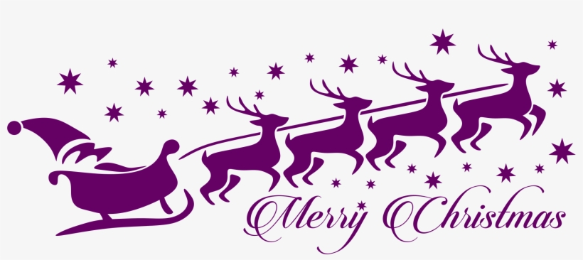 Christmas Reindeer Silhouette Png - Santa And Reindeer Outline, transparent png #1138354