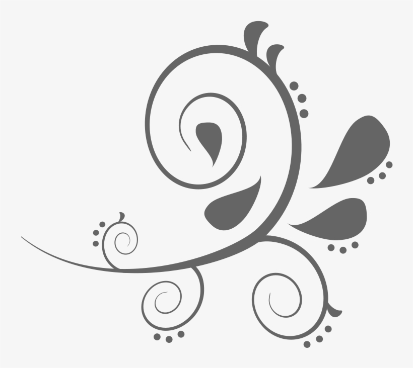 Black White Line Art Tatoo Flower Px - Swirls Transparent Background, transparent png #1139289