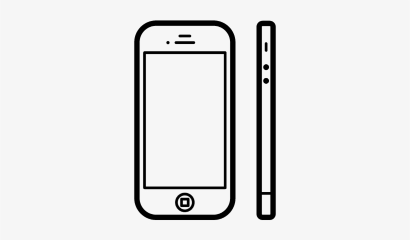 Apple Iphone 4 From Front And Side View Vector - Iphone Side View Vector, transparent png #1140603