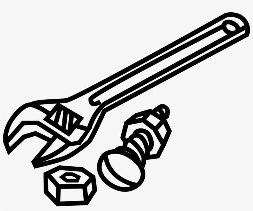 Vector Illustration Of Adjustable Wrench Or Spanner - Wrench, transparent png #1140637