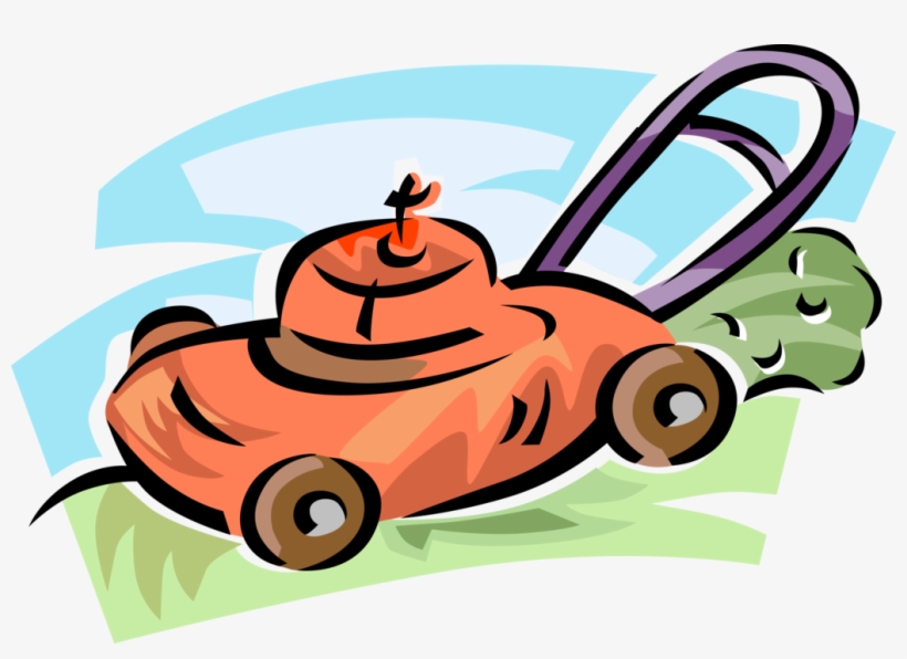 Vector Illustration Of Yard Work Lawn Mower Cuts Grass - Lawn, transparent png #1141343