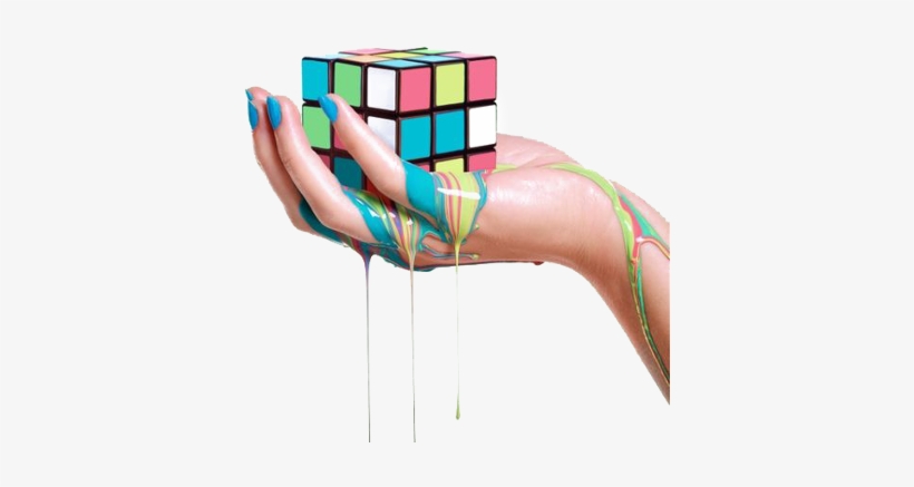 Society6 Melting Rubiks Cube Metal Print By Paul Fuentes, transparent png #1142190