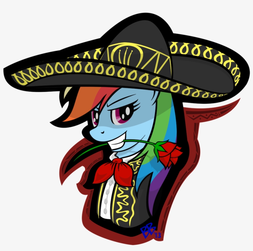 Bravelyart, Mariachi, Rainbow Dash, Safe, Solo - Rainbow Dash Mariachi, transparent png #1142844