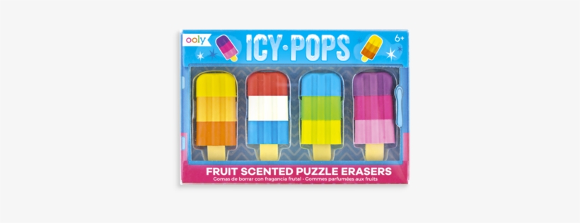 Icy Pops Puzzle Eraser With 4 Take-apart Popsicle Shaped - Ooly Erasers, transparent png #1143317