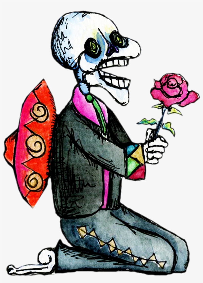 Mexico Of Mariachi Skeleton Hand Drawn Clip - Transparent Day Of The Dead Girl Png, transparent png #1143468