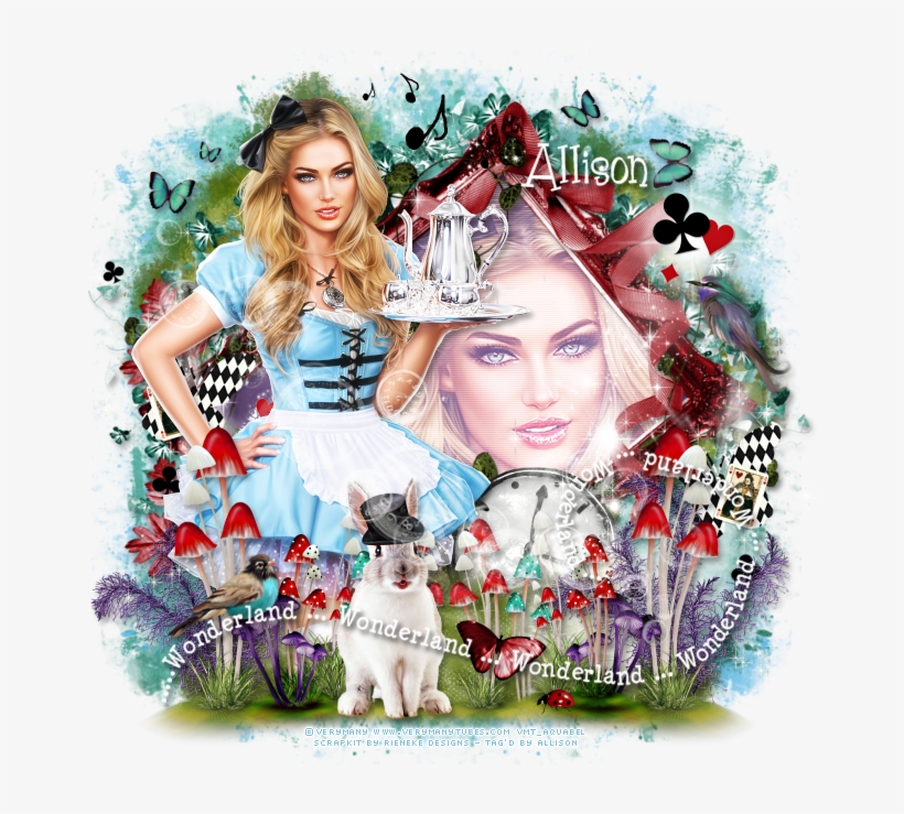 For My Tag I Used A Beautiful Tube By Verymany Called - Alice Wonderland Psp Tag, transparent png #1143623