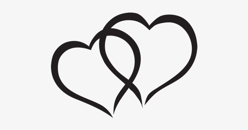 Hearts Clipart Interlocked Interlocking Hearts Black And White Free Transparent Png Download Pngkey